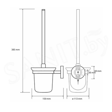 Ершик для унитаза Bemeta Nox 102413010