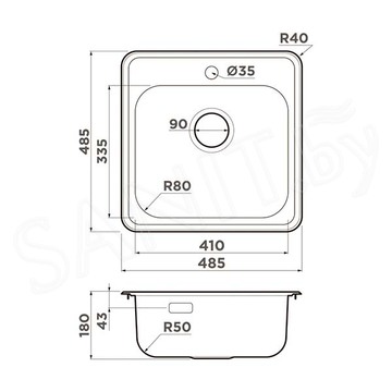 Кухонная мойка Omoikiri Notoro 48-IN / 48-SI Matt