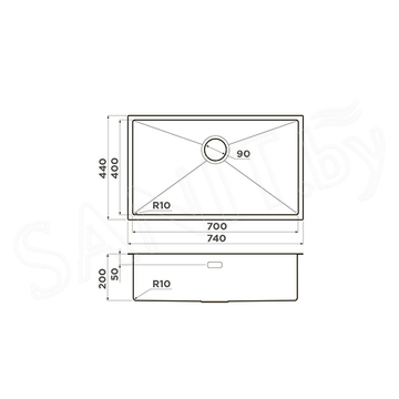 Кухонная мойка Omoikiri Taki 74-U/IF-IN Side