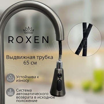 Кухонная мойка Roxen Stage Plus 560250-60-S многофункциональная в комплекте с измельчителем пищевых отходов Bort Titan Max Power 93410266 (Full Control)