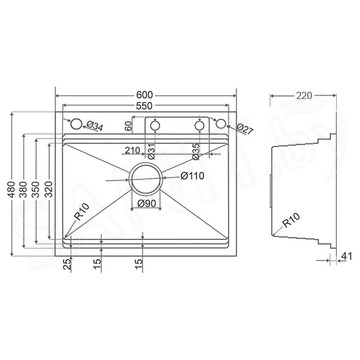 Кухонная мойка Roxen Stage Plus 560250-60-S многофункциональная в комплекте с измельчителем пищевых отходов Bort Titan Max Power 93410266 (Full Control)