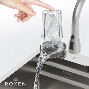 Кухонная мойка Roxen Stage Plus 560250-60-S многофункциональная в комплекте с измельчителем пищевых отходов Bort Titan Max Power 93410266 (Full Control)