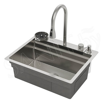 Кухонная мойка Roxen Stage Plus 560250-60 многофункциональная в комплекте с измельчителем пищевых отходов Bort Titan Max Power 93410266 (Full Control)