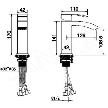 Смеситель для умывальника Filarete Waterfall FL5010BG