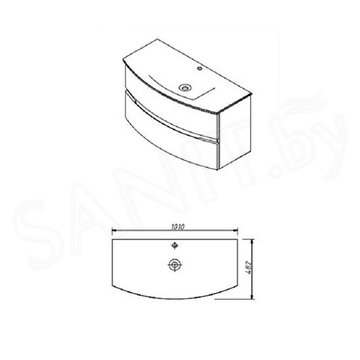 Умывальник Caprigo Integra 70 GC18R 13911 / 80 GC18R 13912 / 100 GC18R 13914