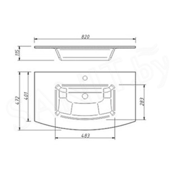 Умывальник Caprigo Legato 70 GC18R 3011 / 80 GC18R 3012 / 100 GC18R 3014