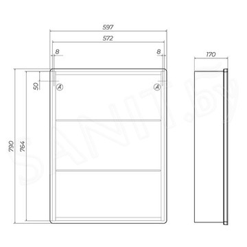 Шкаф-зеркало Vigo Geometry Comfort 600