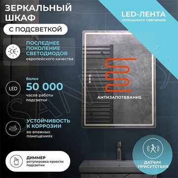 Шкаф-зеркало Vigo Geometry Step 600
