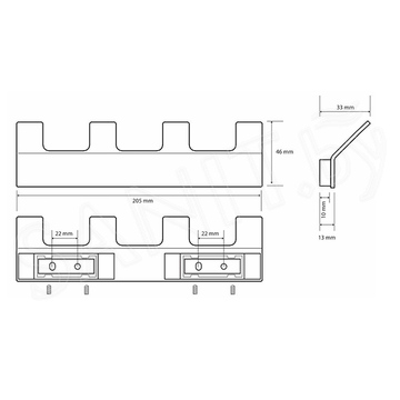 Планка с крючками Bemeta Nero 135105210
