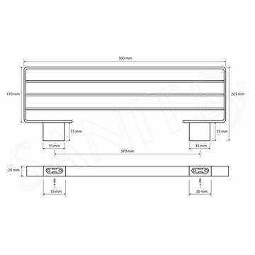 Полка для полотенец Bemeta Nero 135002180