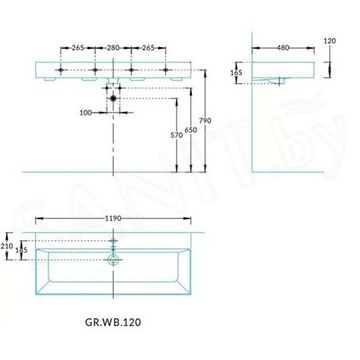 Умывальник Kerama Marazzi Grande 120