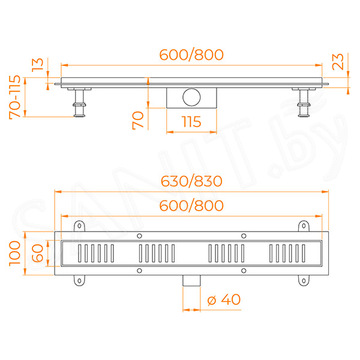 Душевой трап RGW SDR-34B