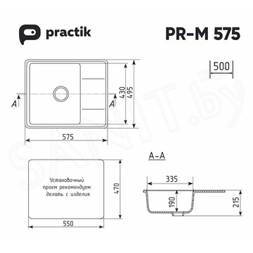Кухонная мойка Practik PR-M 575
