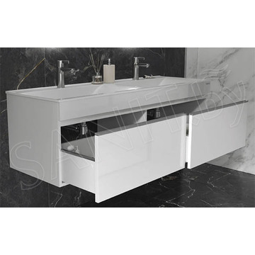 Тумба под умывальник Velvex Pulsus 1400-0-2 белый глянец