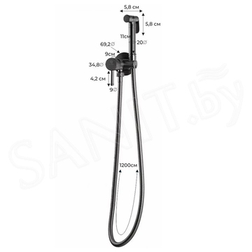 Смеситель встраиваемый Filarete Roun FL100BL с гигиеническим душем