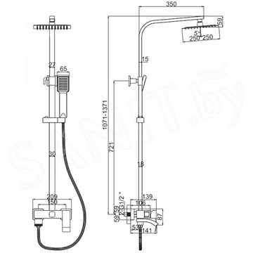 Душевая стойка Ledeme L72417B-1