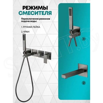 Смеситель встраиваемый Grocenberg GB5060 графит