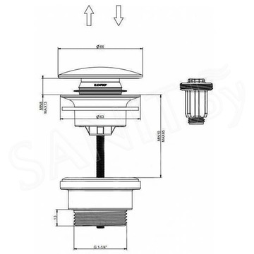 Донный клапан Filarete FL75BL