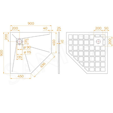 Душевой поддон RGW Stone Tray-W трапеция