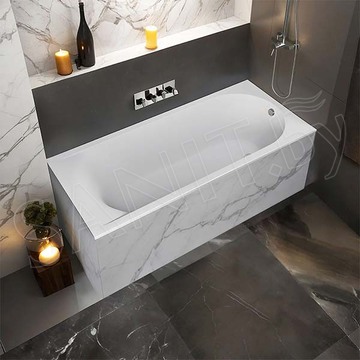 Ванна из искусственного камня BAS Афина белая матовая Solid Surface