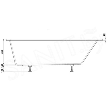 Ванна из искусственного камня BAS Афина белая матовая Solid Surface