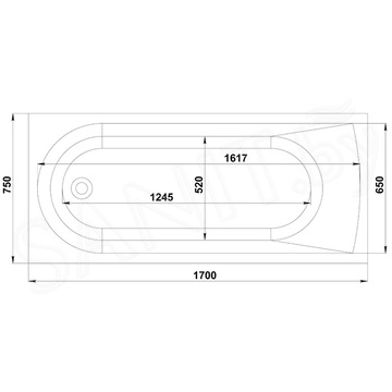 Ванна из искусственного камня BAS Афина белая матовая Solid Surface