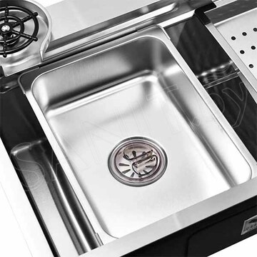 Кухонная мойка Gerhans K37545 со смесителем, ринзером, коландером и разделочной доской