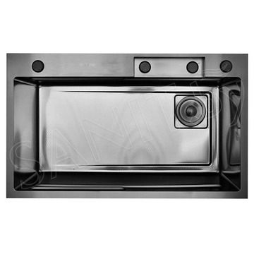Кухонная мойка Gerhans K37545BD со смесителем, ринзером, коландером и разделочной доской