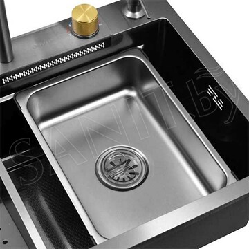 Кухонная мойка Gerhans K37545BD со смесителем, ринзером, коландером и разделочной доской