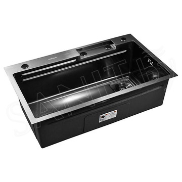 Кухонная мойка Gerhans K37545BD со смесителем, ринзером, коландером и разделочной доской