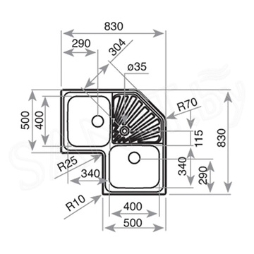 Кухонная мойка Teka ANGULAR 2B POLISHED 10118005