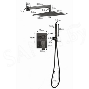 Душевая система скрытого монтажа Filarete Fing FL1043MG