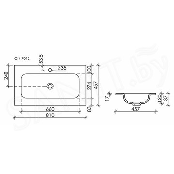 Умывальник CeramicaNova Grace CN7012MC / CN7013MC