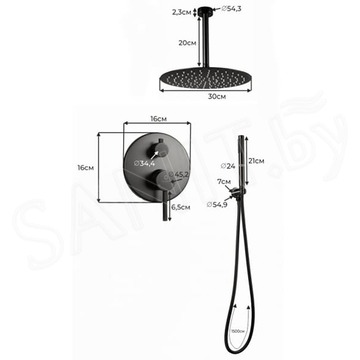 Душевая система скрытого монтажа Filarete Roun FL1024BL