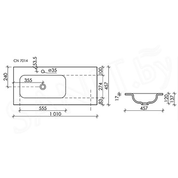 Умывальник CeramicaNova Grace CN7014MB / CN7015MB
