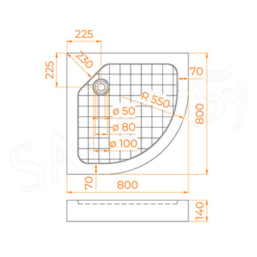 Душевой поддон RGW SMC/R-C W