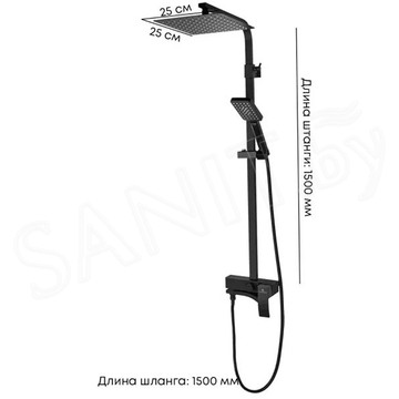 Душевая стойка Grocenberg GB7007-1 черный матовый