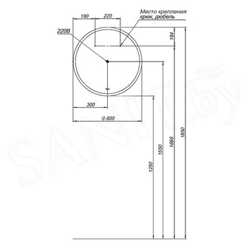 Зеркало Aquanet Арт 60 / 70 / 80 / 90 / 100 Led RGB