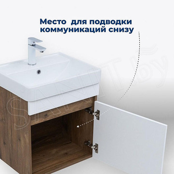 Тумба под умывальник Aquanet Оптима 50 дуб рустикальный / белый сатин