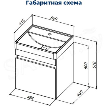 Тумба под умывальник Aquanet Оптима 50 дуб рустикальный / белый сатин