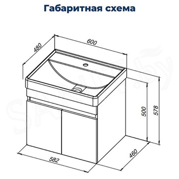 Тумба под умывальник Aquanet Оптима 60 / 70 / 80 дуб рустикальный