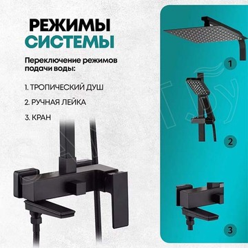 Душевая стойка Grocenberg GB7008 черный матовый