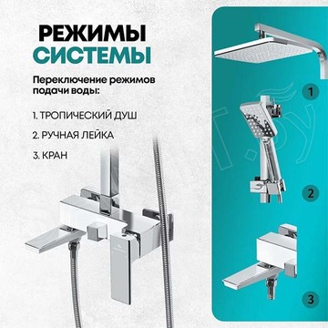 Душевая стойка Grocenberg GB7008 белый / хром
