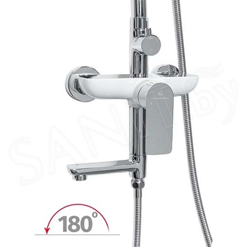 Душевая стойка Grocenberg GB7009 белый / хром