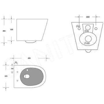 Подвесной унитаз Cerutti Luigi Aria Tornado CT11101 безободковый с крышкой SoftClose