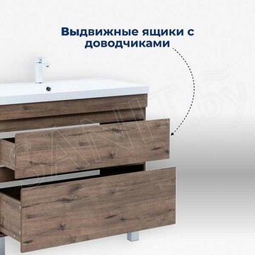 Тумба под умывальник Aquanet Нота new 50 / 58 / 75 / 90 / 100 напольная дуб веллингтон табак