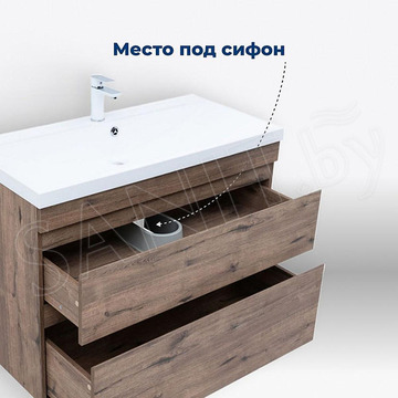 Тумба под умывальник Aquanet Нота new 50 / 58 / 75 / 90 / 100 напольная дуб веллингтон табак