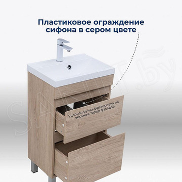 Тумба под умывальник Aquanet Нота new 50 / 58 / 75 / 90 / 100 напольная дуб светлый