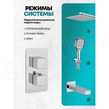 Душевая система скрытого монтажа Grocenberg GB5050 хром с термостатом