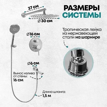 Душевая система скрытого монтажа Grocenberg GB5001 хром